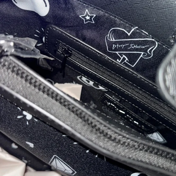 Betsey Johnson Black Embossed Shoulder Bag - Picture 7 of 15